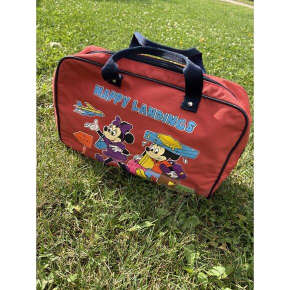 Vintage Walt Disney World Mickey Mouse Carry On Bag Luggage 1970s 18x11.5 main image 5